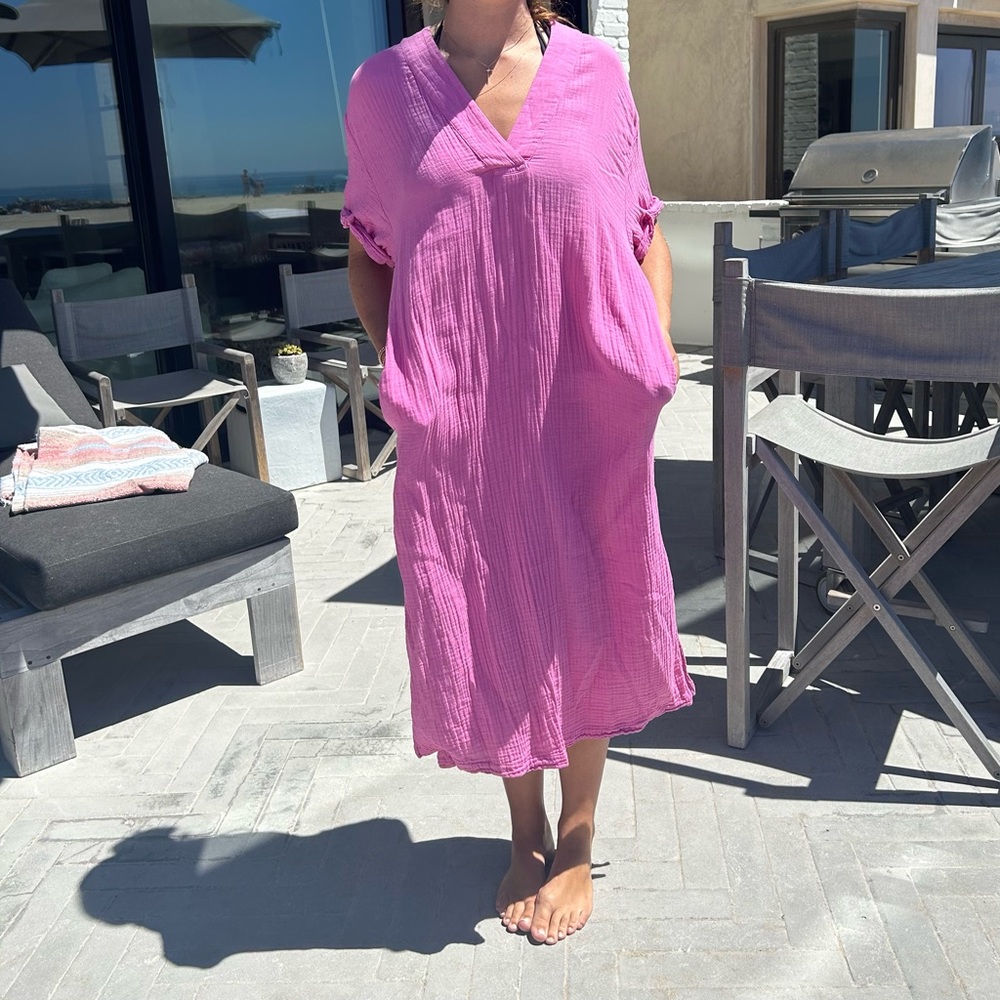 Xírena cotton gauze pink dress